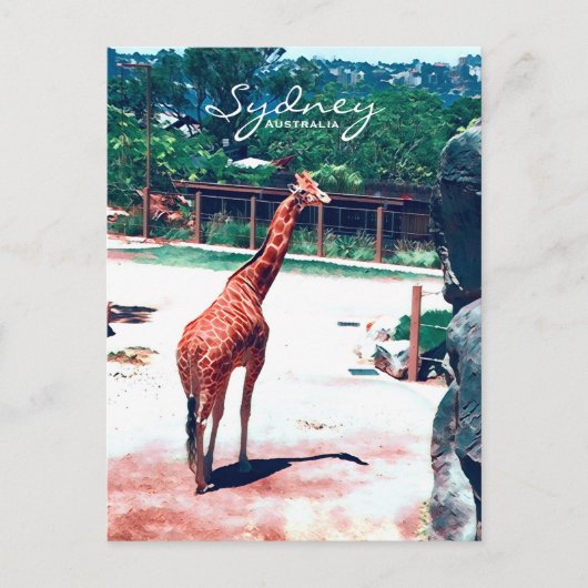 Giraffe Animal Sydney Australië Briefkaart (Voorkant)