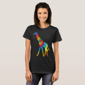 Giraffe Animals Tie Dye Retro Rainbow Trippy Hippi T-shirt (Voorkant volledig)