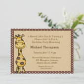 Giraffe Anniversaire Fête Invitation (Debout devant)