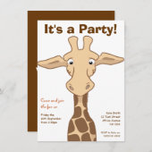 Giraffe Anniversaire Fête Invitation (Devant / Derrière)