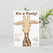 Giraffe Anniversaire Fête Invitation (Debout devant)