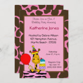 Giraffe Anniversaire Invitations (Devant / Derrière)