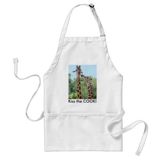 Giraffe Apron: Kus de COOK! Standaard Schort (Voorkant)