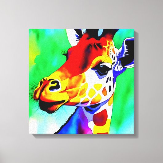 Giraffe arc-en-ciel toile étirée (Recto)