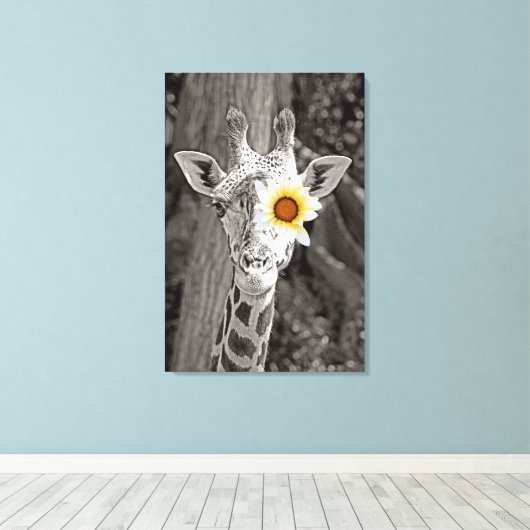 Giraffe Art Sur Toile Enveloppée ! (Insitu (Plancher de Bois))