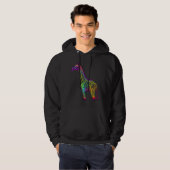 Giraffe Artwork  Animal Colourful Giraffe Hoodie (Voorkant volledig)