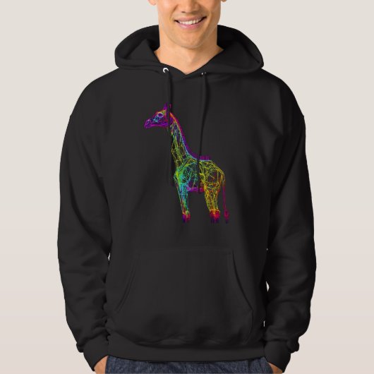 Giraffe Artwork  Animal Colourful Giraffe Hoodie (Voorkant)