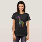 Giraffe Artwork  Animal Colourful Giraffe T-shirt (Voorkant volledig)