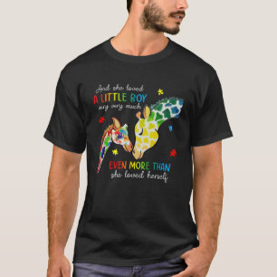 Giraffe Autisme Awareness Maand waar ze een beetje T-shirt