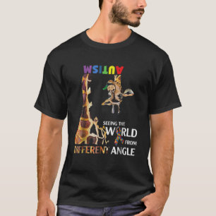 Giraffe autisme die de wereld van verschillende ka t-shirt