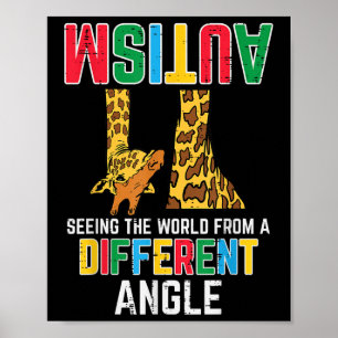 Giraffe Autisme Zing Wereldwijde hoek Poster