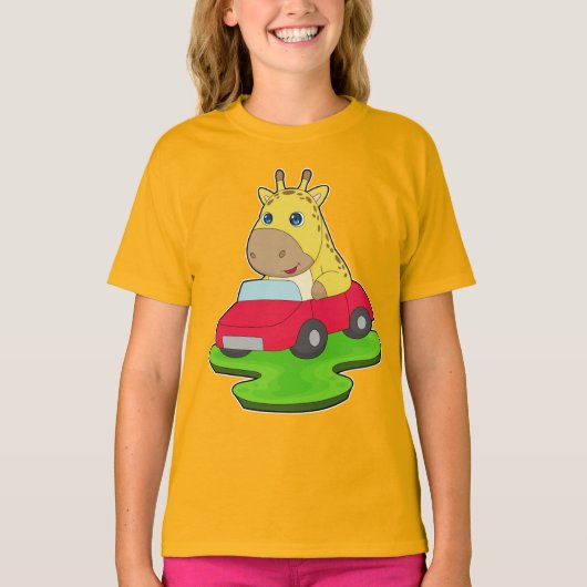 Giraffe Auto T-shirt (Voorkant)