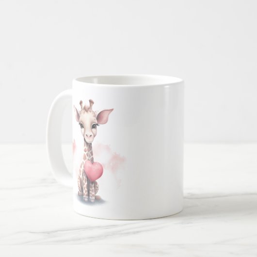 Giraffe avec Coeur Mug (Devant gauche)