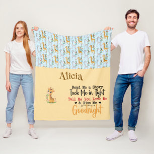 Giraffe Baby Bedtijd Verhaal Gepersonaliseerd Fleece Deken