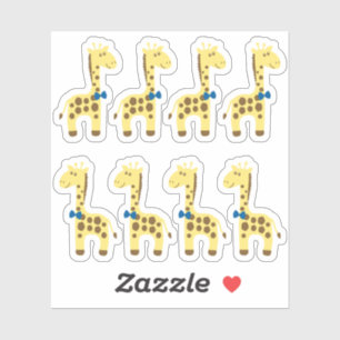 Giraffe Baby Boy Blauw Vlinderplanner / Scrapbook Sticker