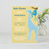 Giraffe Baby Boy Shower Invitations (Debout devant)