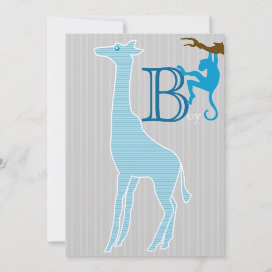 Giraffe Baby Boy Shower Invitations (Dos)