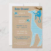 Giraffe Baby Boy Shower Invitations (Devant)