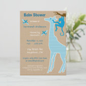 Giraffe Baby Boy Shower Invitations (Debout devant)