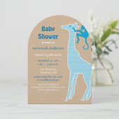 Giraffe Baby Boy Shower Invitations (Debout devant)