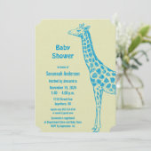 Giraffe Baby Boy Shower Invitations (Debout devant)