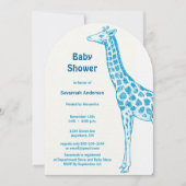 Giraffe Baby Boy Shower Invitations (Devant)