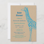 Giraffe Baby Boy Shower Invitations (Devant)
