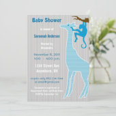 Giraffe Baby Boy Shower-uitnodigingen Kaart (Staand voorkant)