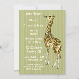  Giraffe Baby Boy Shower-uitnodigingen Kaart