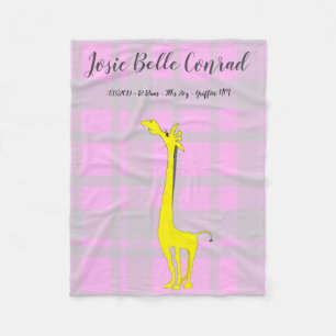 Giraffe Baby geboorte Stats Fleece Deken
