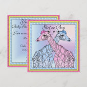 Giraffe Baby Genre Reveal Party Invitation (Devant / Derrière)