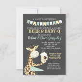 Giraffe Baby-Q Couples Baby shower Invitation (Devant)