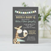 Giraffe Baby-Q Couples Baby shower Invitation (Debout devant)