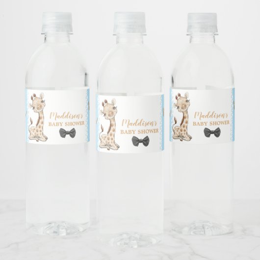 Giraffe Baby shower Birthday Waterfles Etiket (Flessen)