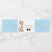 Giraffe Baby shower Birthday Waterfles Etiket (Enkel label)