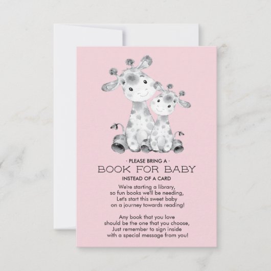Giraffe Baby shower Boek voor Baby Kaart (Voorkant)