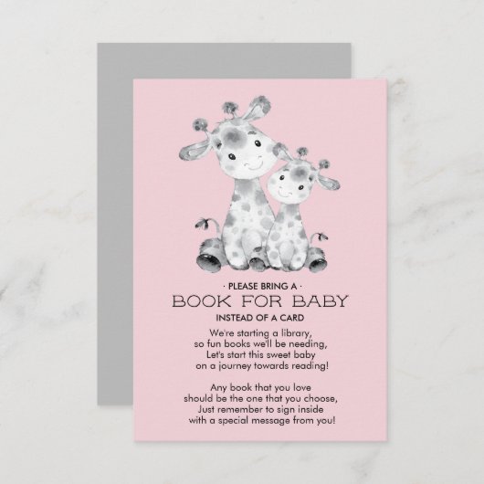 Giraffe Baby shower Boek voor Baby Kaart (Voorkant / Achterkant)