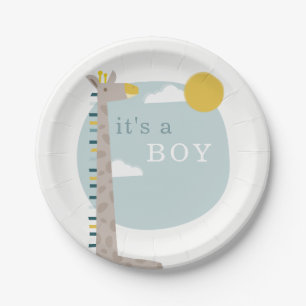 Giraffe Baby shower Borden - Boy Papieren Bordje