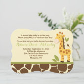 Giraffe Baby shower Invitation Genre Neutre (Debout devant)