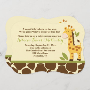 Giraffe Baby shower Invitation Genre Neutre