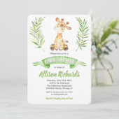 Giraffe baby shower invitation sans sexe (Debout devant)