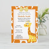 Giraffe Baby Shower Invitations (Debout devant)