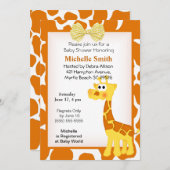 Giraffe Baby Shower Invitations (Devant / Derrière)