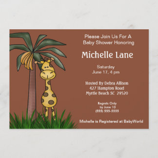 Giraffe Baby Shower Invitations
