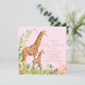 Giraffe Baby Shower Invitations (Debout devant)
