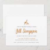 Giraffe Baby shower Kaart (Voorkant / Achterkant)