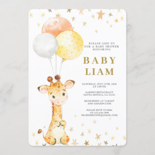 Giraffe Baby shower Kaart