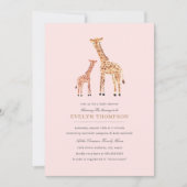 Giraffe Baby shower Kaart (Voorkant)