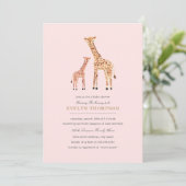 Giraffe Baby shower Kaart (Staand voorkant)