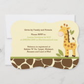 Giraffe Baby shower Kaart (Achterkant)
